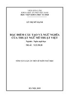 Đặc điểm cấu tạo và ngữ nghĩa của thuật ngữ mĩ thuật tiếng việt tt 