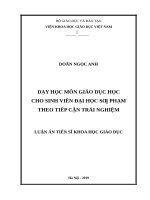 Dạy học môn giáo dục học cho sinh viên đại học sư phạm theo tiếp cận trải nghiệm