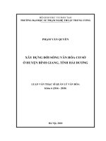 Xây dựng đời sống văn hóa cơ sở ở huyện bình giang, tỉnh hải dương 