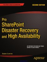 Pro sharepoint disaster recovery and high availability, 2nd edition 