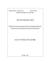 Pháp luật về quảng cáo thương mại trên các phương tiện thông tin đại chúng, thực tiễn áp dụng tại địa bàn tỉnh thái nguyên  