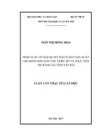 Pháp luật về giải quyết đất ở, đất sản xuất cho đồng bào dân tộc thiểu số và thực tiễn thi hành tại tỉnh yên bái  