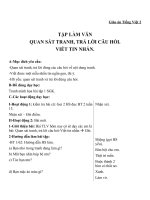 Giáo án Tiếng Việt 2 tuần 14 bài: Tập làm văn  Quan sát tranh, trả lời câu hỏi. Viết nhắn tin