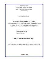 So sánh thi pháp truyện thơ Tum Tiêu của dân tộc Khơme Campuchia với Vượt biển của dân tộc Tày ở Việt Nam (Luận án tiến sĩ)