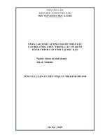 Nâng cao chất lượng nguồn nhân lực cán bộ công chức trong các cơ quan hành chính cấp tỉnh tại bắc kạn tt 