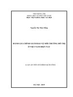 Đánh giá chính sách bảo vệ môi trường đô thị ở Việt Nam hiện nay (Luận án tiến sĩ)