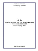 ĐỀ ÁN ÁP DỤNG CƠ CHẾ ĐẶC THÙ ĐÀO TẠO NGÀNH CÔNG NGHỆ THÔNG TIN TRÌNH ĐỘ ĐẠI HỌC