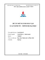 ĐỀ ÁN MỞ NGÀNH ĐÀO TẠO LUẬT KINH TẾ - TRÌNH ĐỘ ĐẠI HỌC - Tên ngành đào tạo : Luật Kinh tế - Chuyên ngành : Luật Đầu tư – Kinh doanh