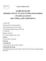 Giáo án Tiếng Việt 2 tuần 14 bài: Luyện từ và câu  Mở rộng vốn từ: Từ ngữ về tình cảm gia đình. Câu kiểu Ai làm gì?. Dấu chấm, dấu chấm hỏi