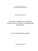 Chế tạo và nghiên cứu tính chất quang, từ của vật liệu nano tinh thể nền cobalt 