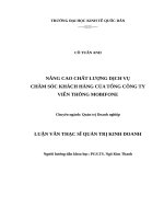 NÂNG CAO CHẤT LƯỢNG DỊCH VỤ CHĂM SÓC KHÁCH HÀNG CỦA TỔNG CÔNG TY VIỄN THÔNG MOBIFONE