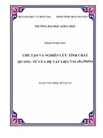 Chế tạo và nghiên cứu tính chất quang   từ của hệ vật liệu la1 xkxmno3 