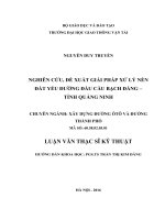 Nghiên cứu, đề xuất giải pháp xử lý nền đất yếu đường đầu cầu Bạch Đằng – Tỉnh Quảng Ninh