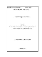 Đảm bảo các tiêu chuẩn lao động quốc tế cơ bản trong pháp luật lao động việt nam  