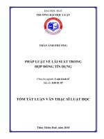 Pháp luật về lãi suất trong hợp đồng tín dụng  (tt) 
