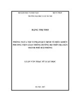 Phòng ngừa tội vi phạm quy định về điều khiển phương tiện giao thông đường bộ trên địa bàn thành phố hải phòng  