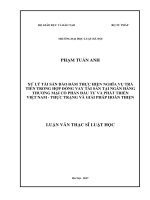 Xử lý tài sản bảo đảm thực hiện nghĩa vụ trả tiền trong hợp đồng vay tài sản tại ngân hàng thương mại cổ phần đầu tư và phát triển việt nam – thực trạng và giải pháp hoàn thiện  