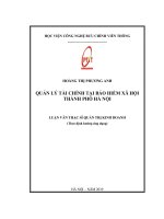 Quản lý tài chính tại bảo hiểm xã hội thành phố Hà Nội (Luận văn thạc sĩ)
