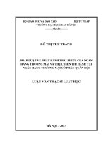 Pháp luật về phát hành trái phiếu của ngân hàng thương mại và thực tiễn thi hành tại ngân hàng thương mại cổ phần quân đội  