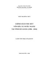 Chính sách thu hút vốn đầu tư nước ngoài tại tỉnh hà giang (1996 2016) 