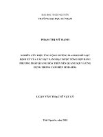Nghiên cứu hiệu ứng cộng hưởng plasmon bề mặt định xứ của các hạt nano bạc được tổng hợp bằng phương pháp quang hóa trên nền quang sợi và ứng dụng trong cảm biến sinh   hóa 