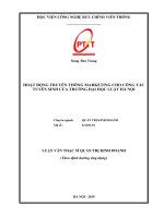 Hoạt động truyền thông Marketing cho công tác tuyển sinh của trường đại học Luật Hà Nội (tt)