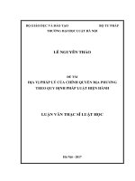 Địa vị pháp lý của chính quyền địa phương theo quy định pháp luật hiện hành  