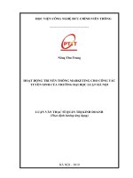 Hoạt động truyền thông Marketing cho công tác tuyển sinh của trường đại học Luật Hà Nội (Luận văn thạc sĩ)