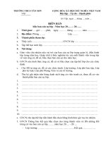 MẪU BIÊN bản bầu BAN cán sự lớp