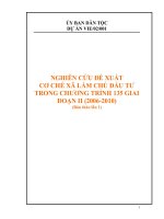 NGHIÊN CỨU ĐỀ XUẤT CƠ CHẾ XÃ LÀM CHỦ ĐẦU TƯ TRONG CHƯƠNG TRÌNH 135 GIAI ĐOẠN II (2006-2010)