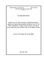 Pháp luật về thế chấp dự án kinh doanh bất động sản trong hoạt động tín dụng tại các tổ chức tín dụng và thực tiễn áp dụng tại ngân hàng thương mại cổ phần việt nam thịnh vượng  