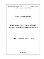 Bảo vệ chủ quyền an ninh biên giới lào   việt nam trong bối cảnh hội nhập  