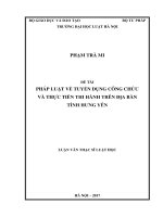 Pháp luật về tuyển dụng công chức và thực tiễn thi hành trên địa bàn tỉnh hưng yên  
