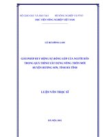 Giải pháp huy động sự đóng góp của người dân trong quá trình xây dựng nông thôn mới huyện hương sơn, tỉnh hà tĩnh 