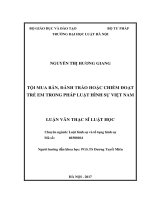 Tội mua bán, đánh tráo hoặc chiếm đoạt trẻ em trong pháp luật hình sự việt nam  