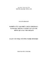 Nghiên cứu tạo phức chất chitosan   nano bạc kháng vi sinh vật gây hư hỏng quả sau thu hoạch 