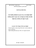 Văn hóa pháp luật của cán bộ tiếp công dân tại các cơ quan nhà nước trung ương ở việt nam  