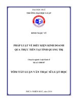 Pháp luật về điền kiện đăng ký kinh doanh, qua thực tiễn tại tỉnh quảng trị (tt) 