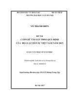 Cầm giữ tài sản theo quy định của bộ luật dân sự việt nam năm 2015  