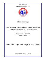 Trách nhiệm pháp lý do vi phạm hợp đồng lao động theo pháp luật việt nam (tt) 
