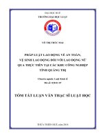 Pháp luật lao động về an toàn vệ sinh lao động đối với lao động nữ, qua thực tiễn tại các khu công nghiệp tỉnh quảng trị (tt) 