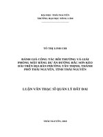 Đánh giá công tác bồi thường và giải phóng mặt bằng dự án đường bắc sơn kéo dài trên địa bàn phường tân thịnh, thành phố thái nguyên, tỉnh thái nguyên 