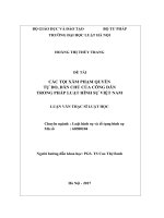 Các tội xâm phạm quyền tự do, dân chủ của công dân trong pháp luật hình sự việt nam  