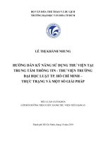 Hướng dẫn kỹ năng sử dụng thư viện tại trung tâm thông tin   thư viện trường đại học luật tp  hồ chí minh   thực trạng và một số giải pháp 