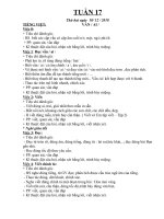 Giáo án lớp 1 theo tuần năm học 2018 2019 mới nhất tuần 17 