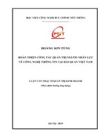 Hoàn thiện công tác quản trị nguồn nhân lực về Công nghệ thông tin tại hải quan Việt Nam (Luận văn thạc sĩ)