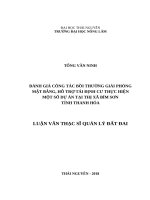 Đánh giá công tác bồi thường giải phóng mặt bằng, hỗ trợ tái định cư thực hiện một số dự án tại thị xã bỉm sơn tỉnh thanh hóa 