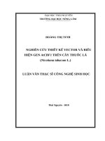 Nghiên cứu thiết kế vector và biểu hiện gen AtCBF1 trên cây thuốc lá (nicotiana tabacum l ) 