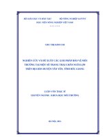 Nghiên cứu và đề xuất các giải pháp bảo vệ môi trường tại một số trang trại chăn nuôi lợn trên địa bàn huyện tân yên   tỉnh bắc giang 