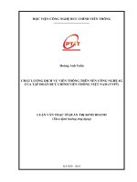 Chất lượng dịch vụ viễn thông trên nền công nghệ 4G của tập đoàn bưu chính viễn thông Việt Nam (VNPT) (Luận văn thạc sĩ)